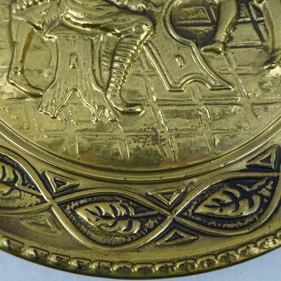 Vintage Brass Tavern Pub Plate Charger Wall Hanging Elpec England MCM - Picture 4 of 6